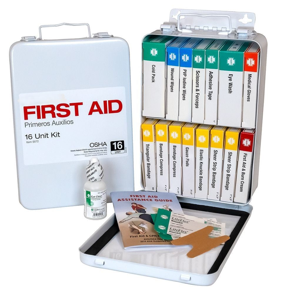 16 Unit First Aid Kit, OSHA, Metal Box