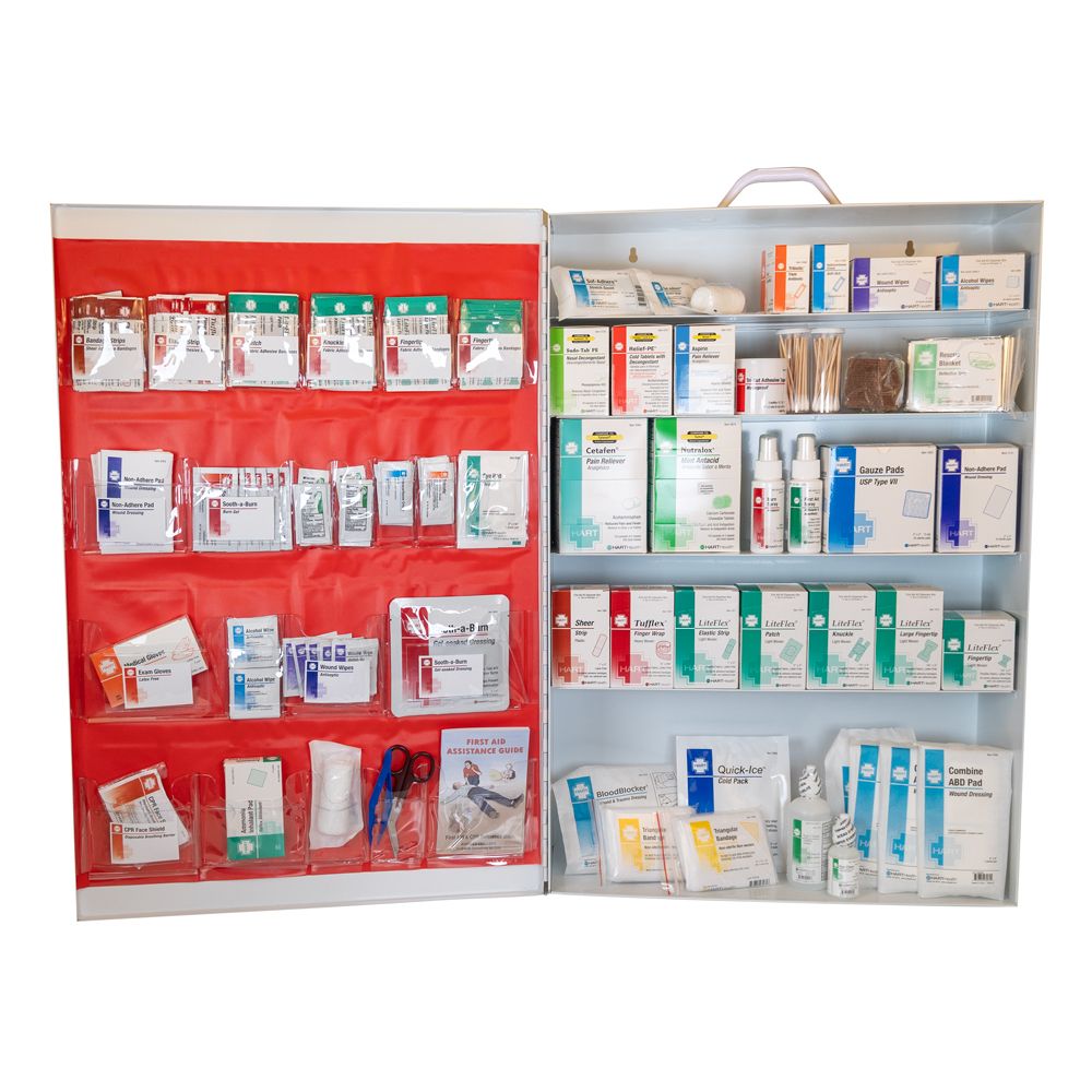 5-Shelf First Aid Station, ANSI Class A, Metal Cabinet with door pouch
