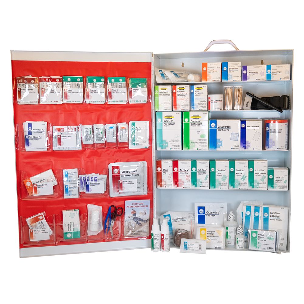 5-Shelf First Aid Station, ANSI Class B, Metal Cabinet with door pouch