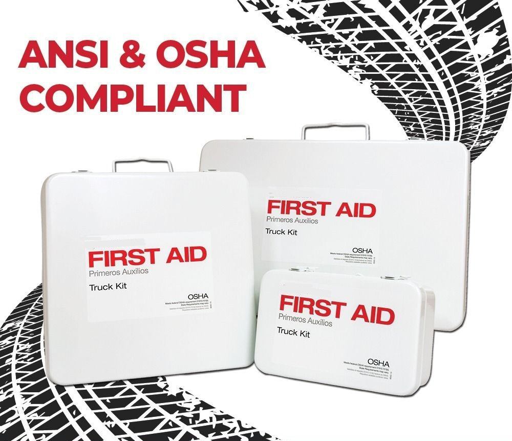 Truck First Aid Kit, OSHA, Bulk, Metal Box, Medium