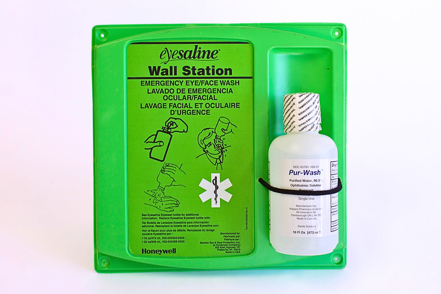Eyesaline Wall Station W/ Single 16 oz Eye Wash