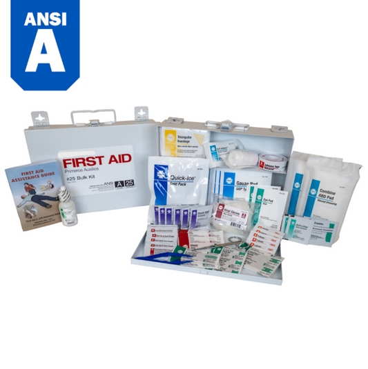 Bulk First Aid Kit, 25-Person, ANSI Class A, Metal Box
