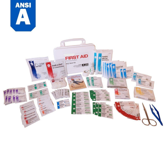 Bulk First Aid Kit, 25-Person, ANSI Class A, Polypropylene Box