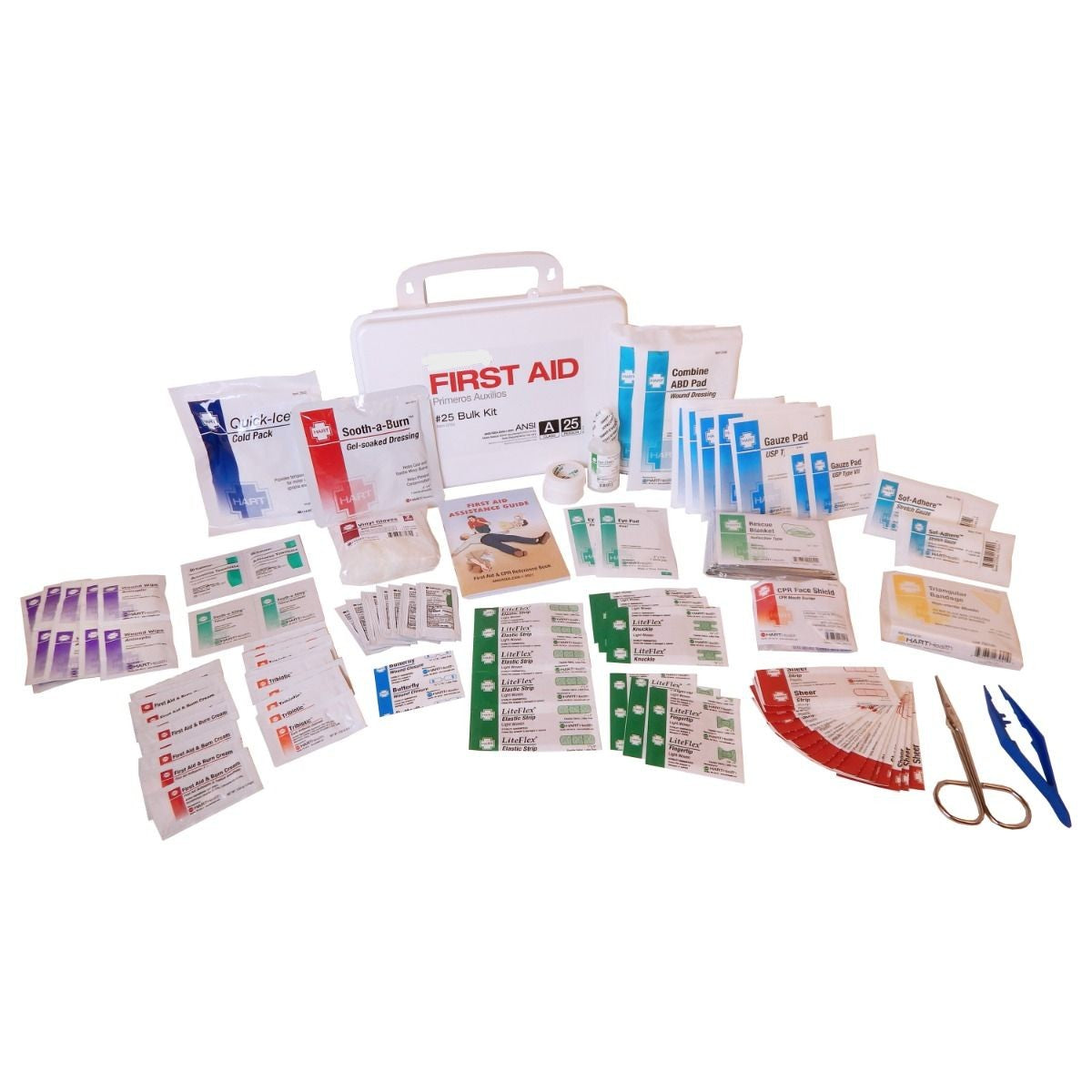 Bulk First Aid Kit, 25-Person, ANSI Class A, Polypropylene Box