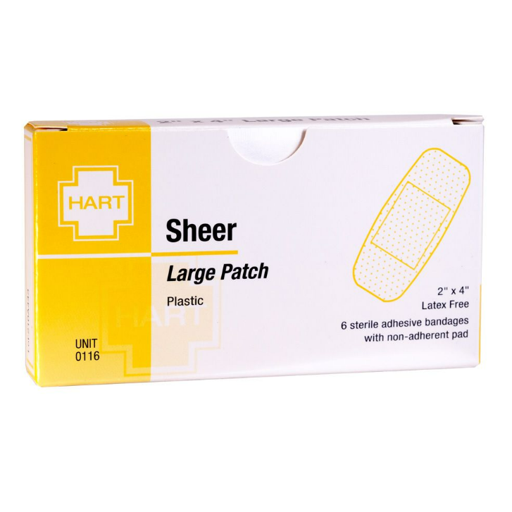 Extra Large Sheer Adhesive Bandages, 2" x 4-1/2"
