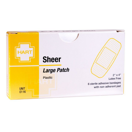 Extra Large Sheer Adhesive Bandages, 2" x 4-1/2"