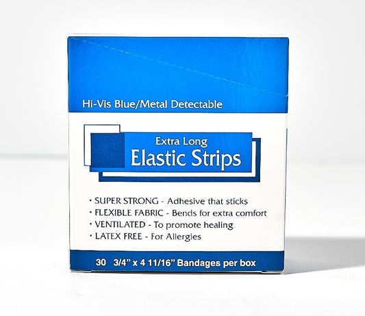 XL Elastic Strip Hi-Vis Blue Metal Detectable 30/Box