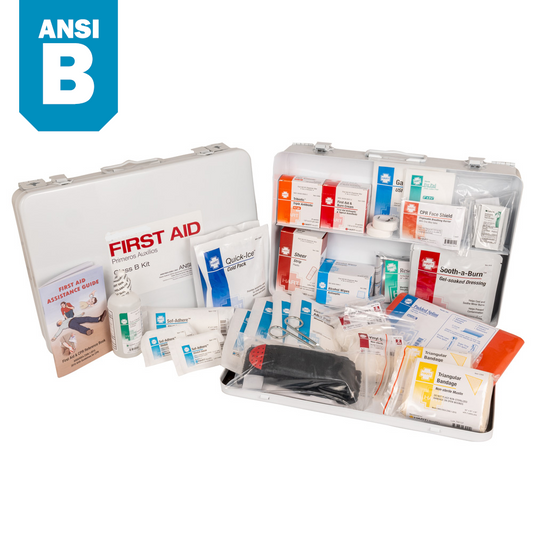 ANSI Class B First Aid Kit, Bulk, Metal Box, Large