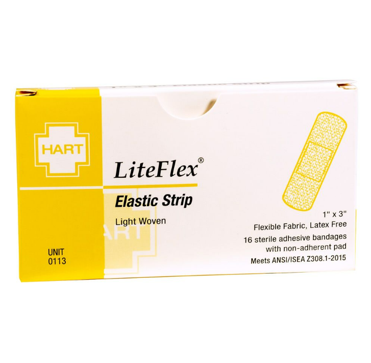 LiteFlex, Elastic Strip Adhesive Bandages, 1" x 3"