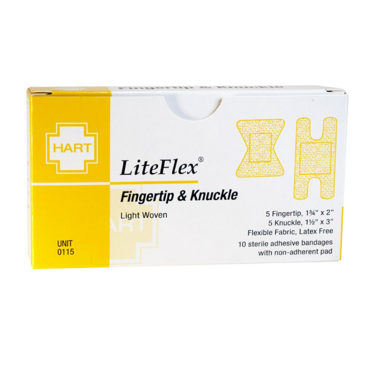 LiteFlex, Fingertip and Knuckle Adhesive Bandages, Light Woven Cloth