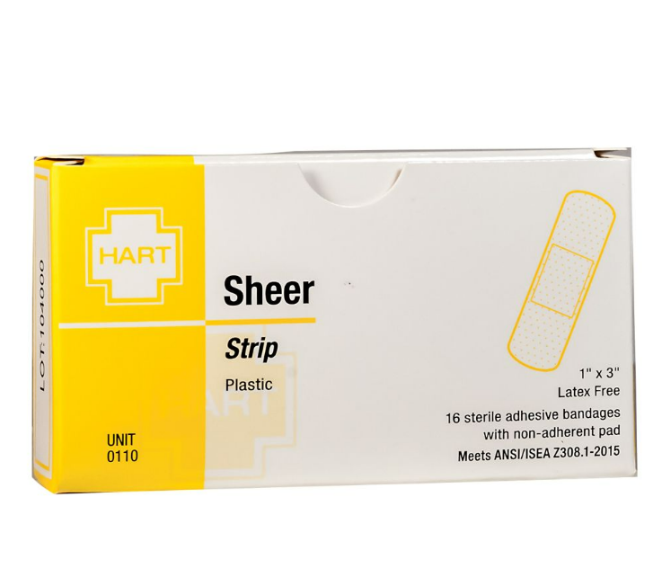 Sheer Strip Adhesive Bandages, 1" x 3"