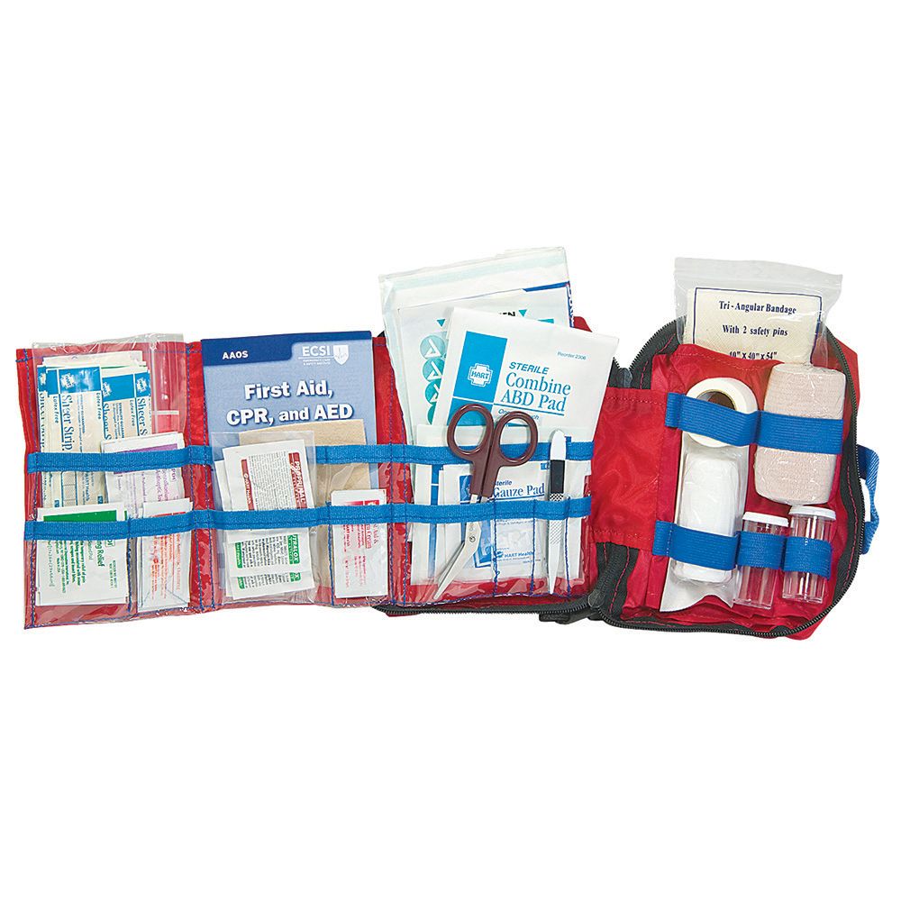 Larson's Soft Pack First Aid Kit, Nylon, Red