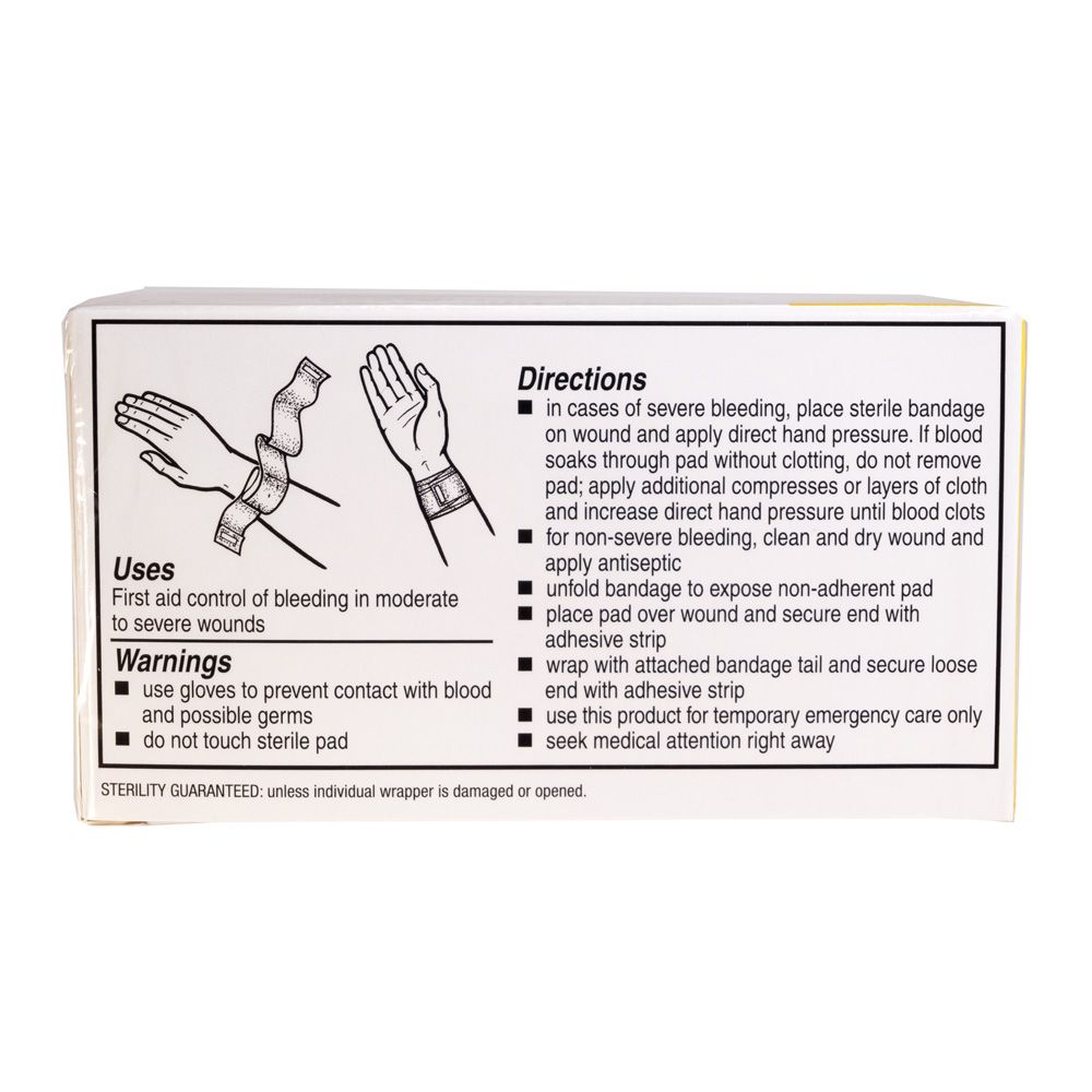 Sterile Bandage Compress, Non Adherent Pad with Adhesive Strips, 4", 1 per unit