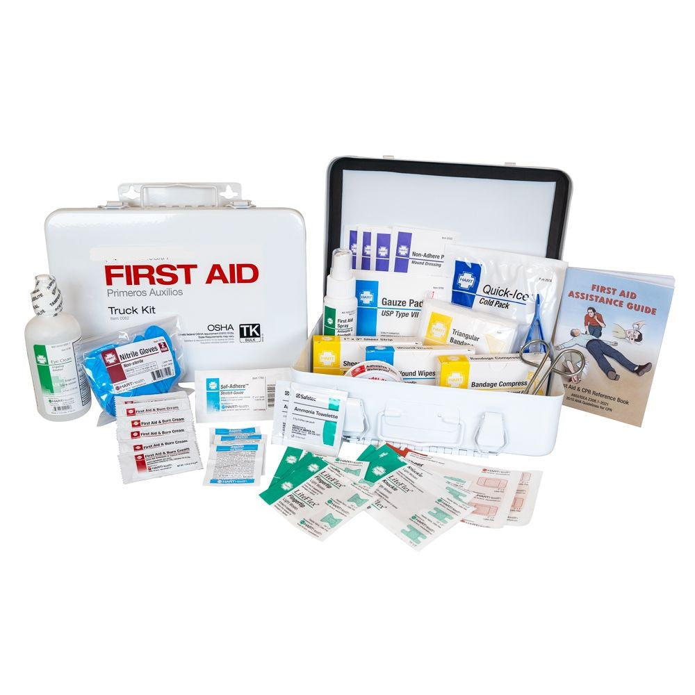Truck First Aid Kit, OSHA, Bulk, Metal Box, Medium